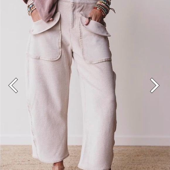 Aaron & Amber Pants - Three Bird Nest - Stylish Cream Women's Barrel Pants